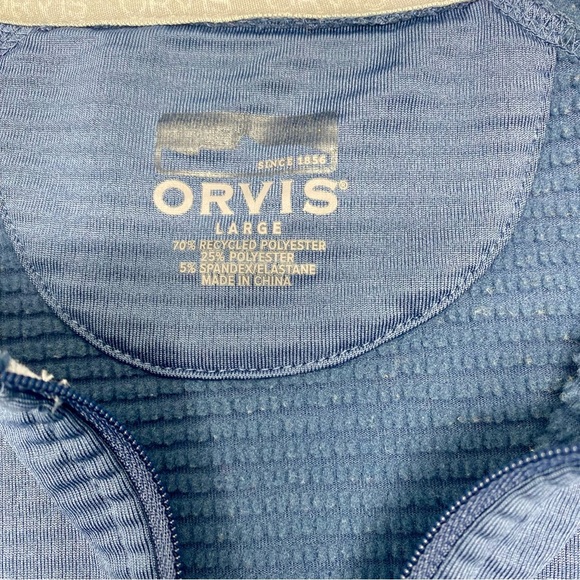 Orvis Blue Quarter-Zip Pullover Women’s Large Side Rear Pocket CASUAL COMFY - Picture 3 of 8